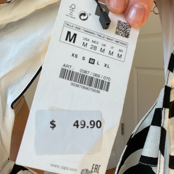 ZARA Printed Cut-Out Zebra Mini Dress - Picture 7 of 8